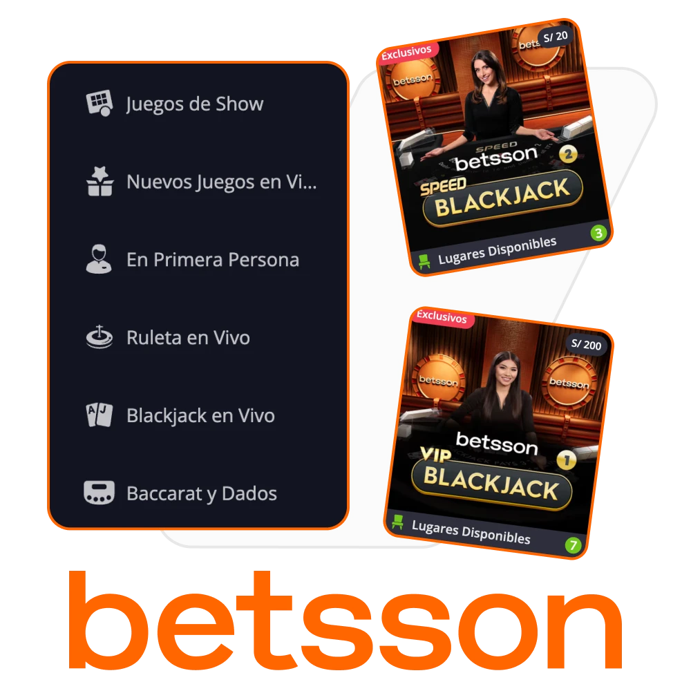Ve a la sección oficial de casino en vivo de Betsson y empieza a jugar.