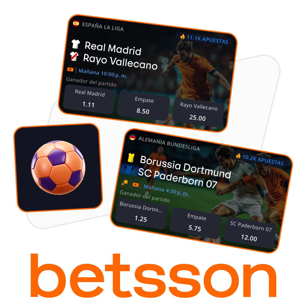Empieza a apostar en partidos de fútbol en la plataforma oficial de Betsson.
