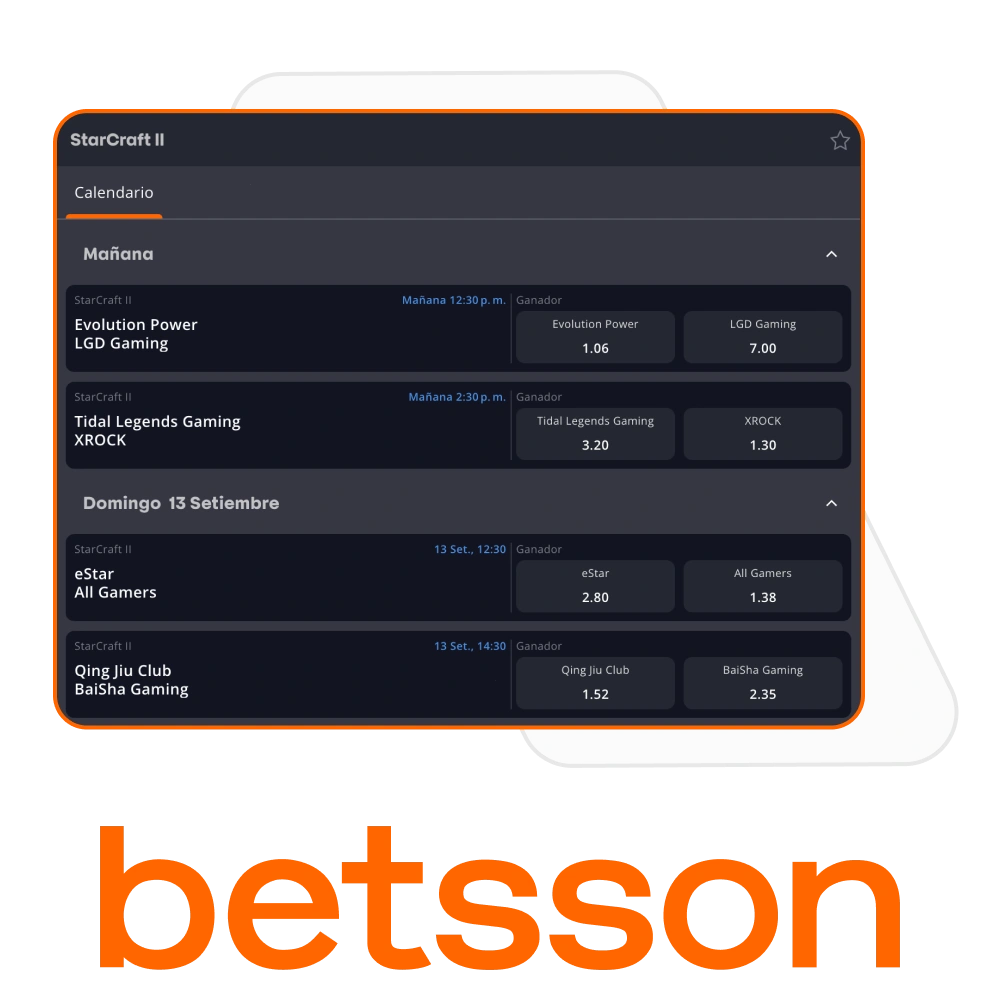 Empieza a apostar en partidas de StarCraft II en el sitio oficial de Betsson.